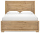 Galliden King Panel Bed with Mirrored Dresser and Nightstand