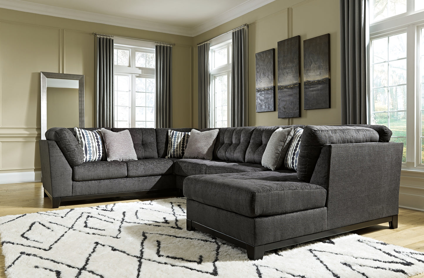 Reidshire 3-Piece Sectional with Ottoman