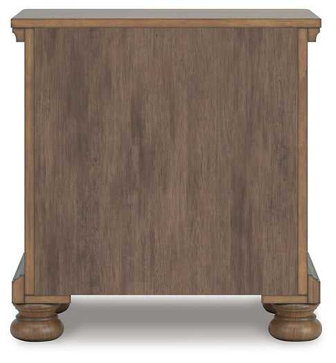 Feddinger Queen Storage Sleigh Bed with Mirrored Dresser, Chest and Nightstand