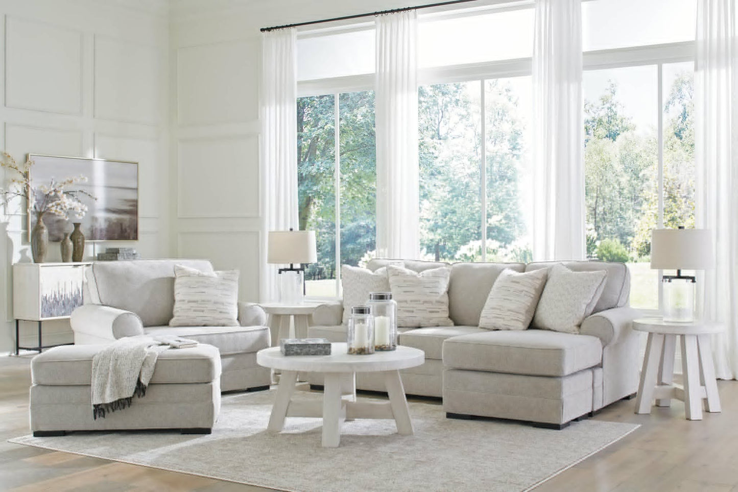 Eastonbridge Sofa Chaise, Chair, and Ottoman